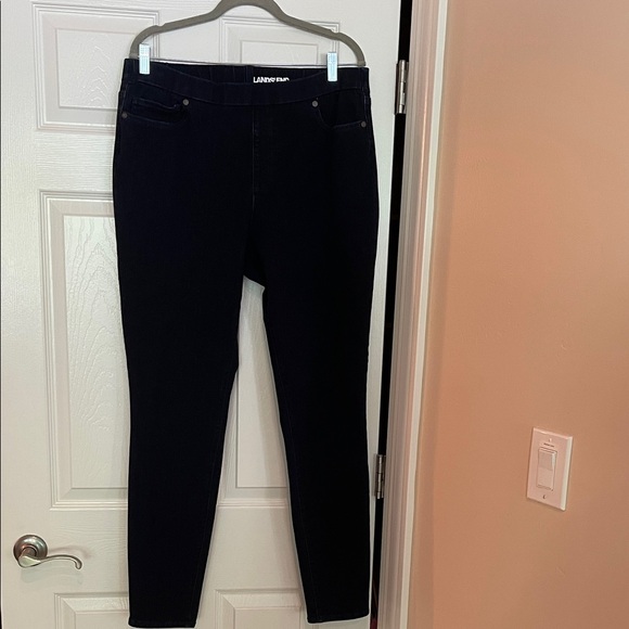 Lands' End Denim - Lands' End Women's Dark Indigo Stretch Skinny Jeans 16L Tall